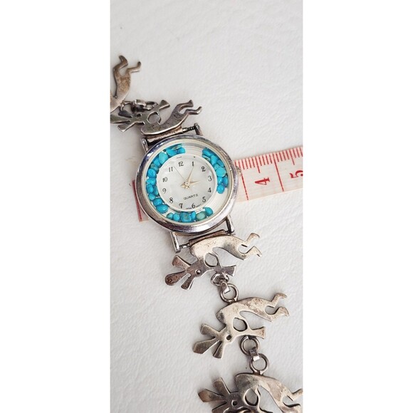 Kokopelli Link Native American Sterling Silver And Turquoise  display picture 3